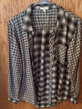 Maurices Black and White Plaid Shirt